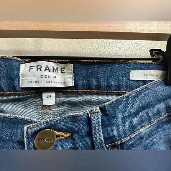 FRAME Le Garçon Slim Straight Cropped Ankle Jeans Light Vintage Wash Women’s 24 - Picture 5 of 7